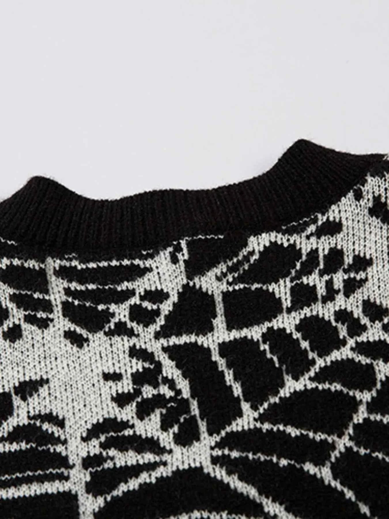 Men's Spider Web V-Neck Sweater Vest